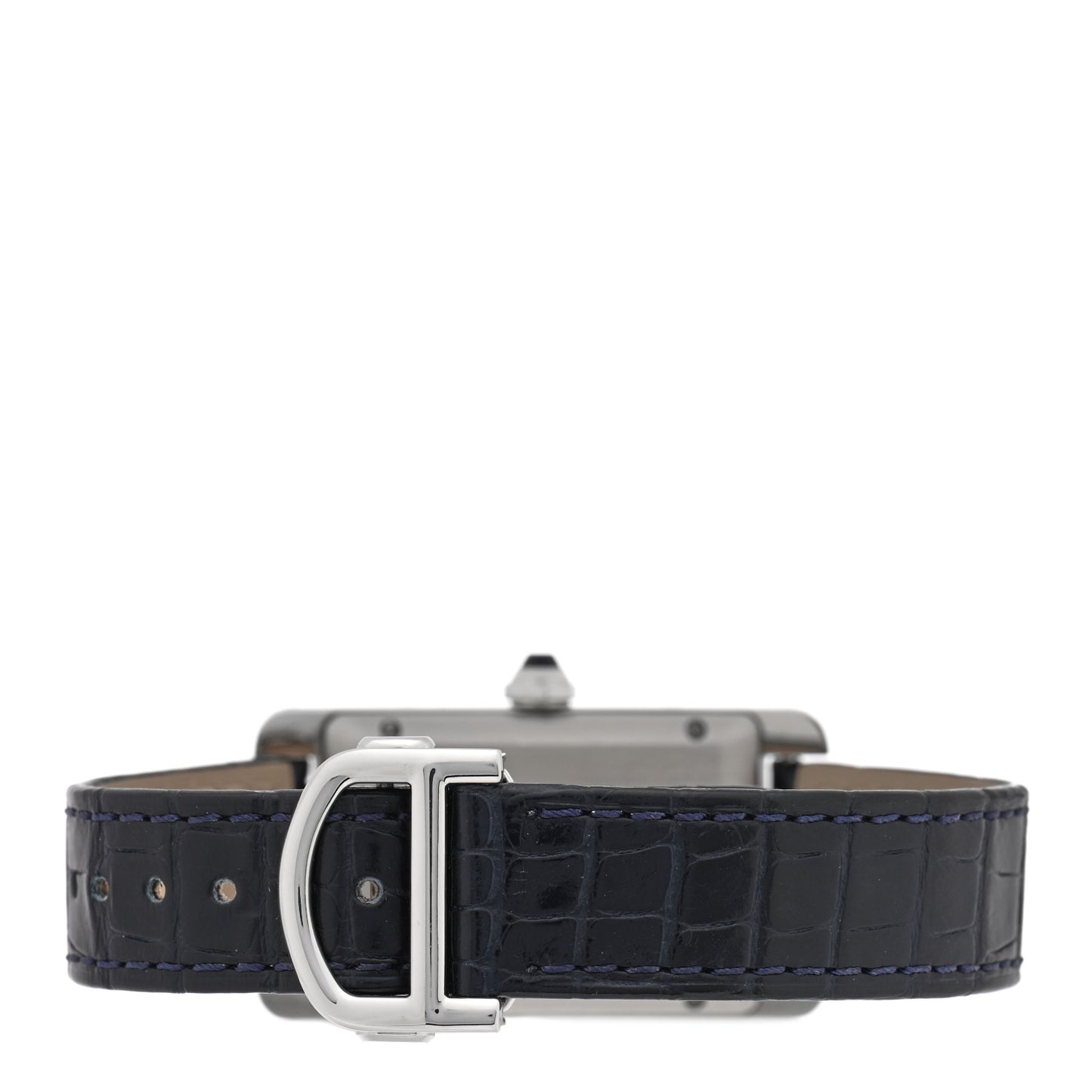 Stainless Steel Alligator 19mm Tank Americaine Quartz Watch