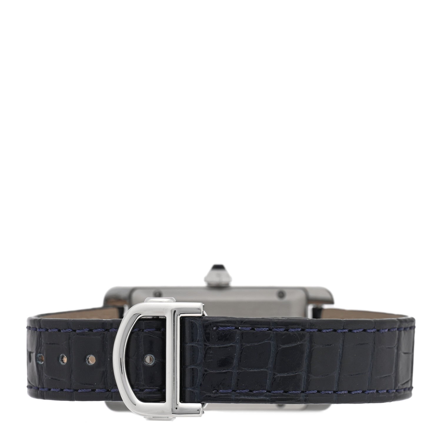 Cartier Stainless Steel Alligator 19mm Tank Americaine Quartz Watch 3 of 5