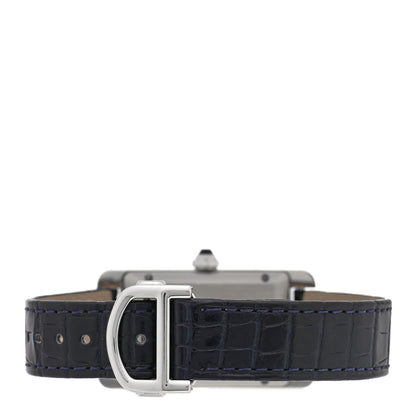 Cartier Stainless Steel Alligator 19mm Tank Americaine Quartz Watch 3 of 5