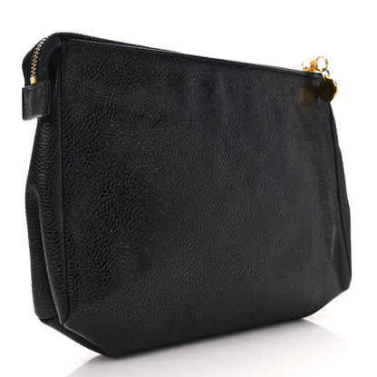 Chanel Caviar Timeless CC Cosmetic Pouch Bag Black 3 of 7
