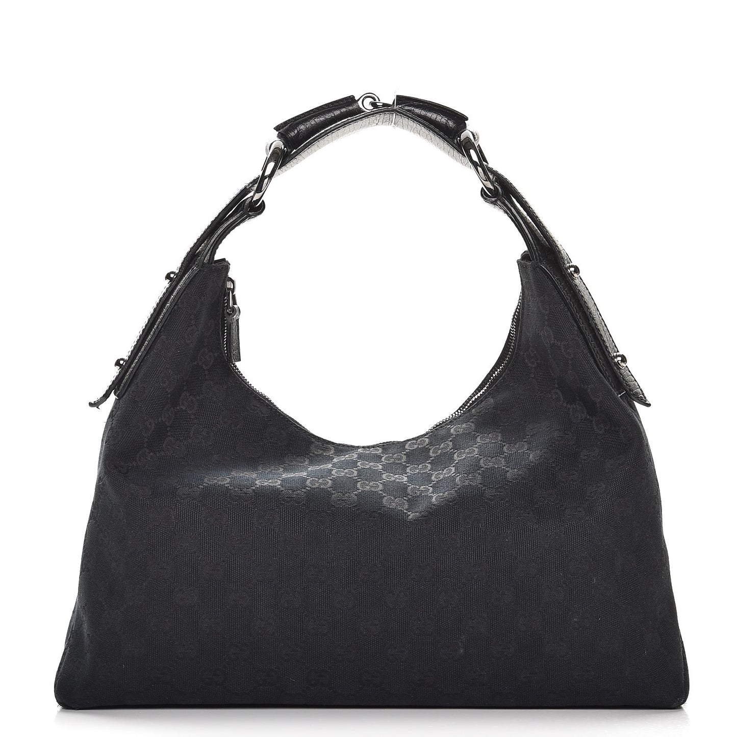 Monogram Medium Horsebit Chain Hobo Black
