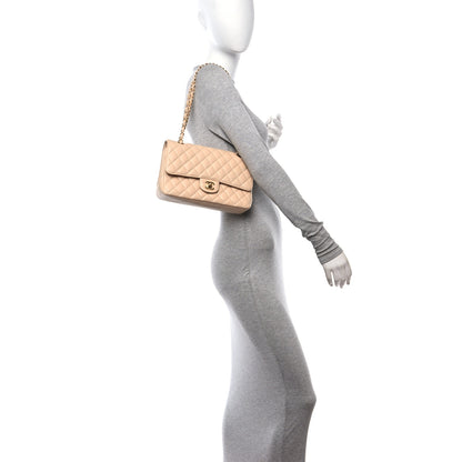 Chanel Caviar Quilted Medium Double Flap Light Beige 2 of 11