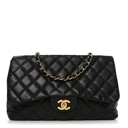Chanel Lambskin Quilted Jumbo Single Flap Black 1 of 9