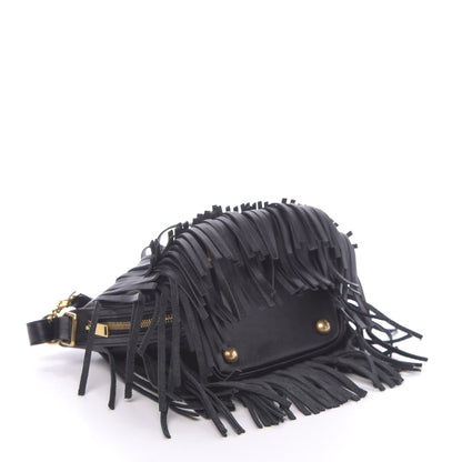Saint Laurent Calfskin Small Emmanuelle Fringe Hobo Bag Black 4 of 9