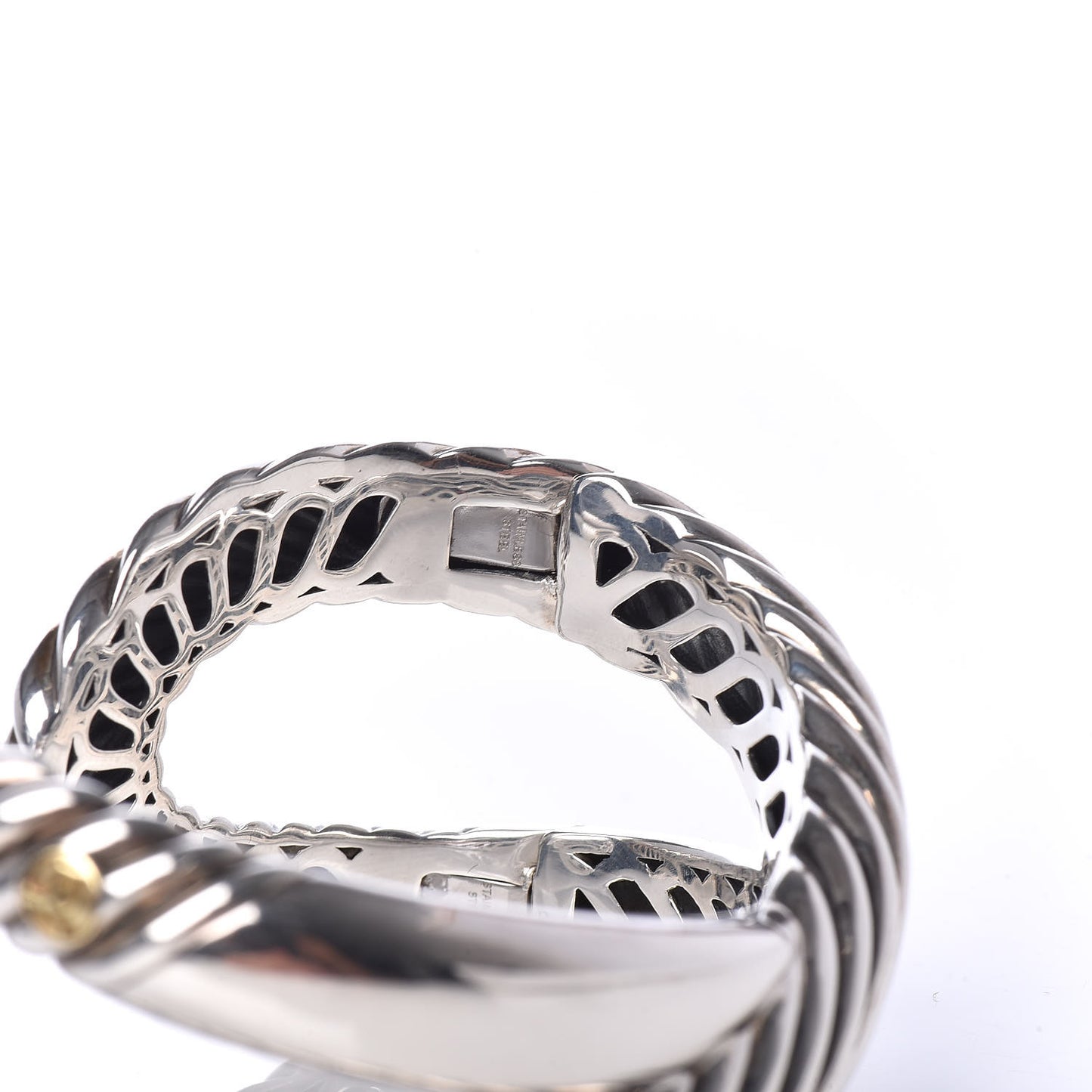 Sterling Silver 18K Yellow Gold Crossover Cuff Bracelet