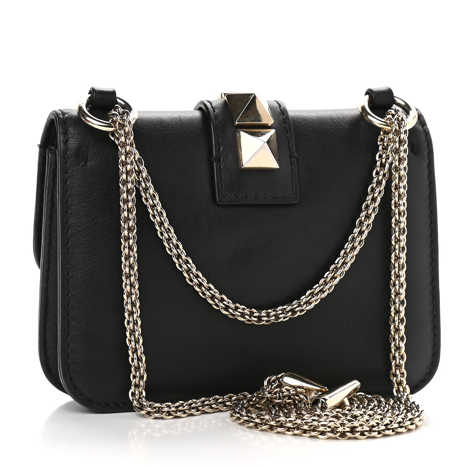 Valentino Garavani Vitello Small Glam Lock Rockstud Flap Black 3 of 9