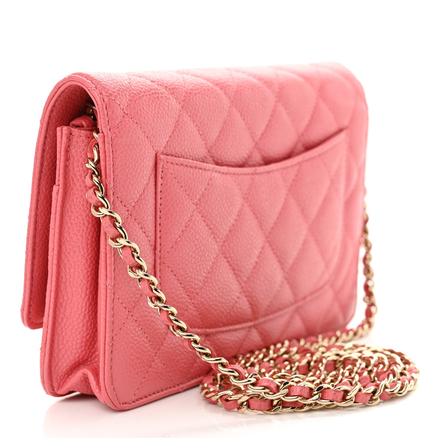 Chanel Caviar Quilted Wallet on Chain WOC Pink 3 of 11