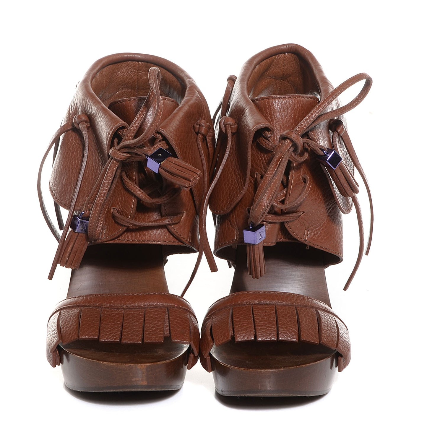 Grained Calfskin Rosa Sandals 38 Cacao