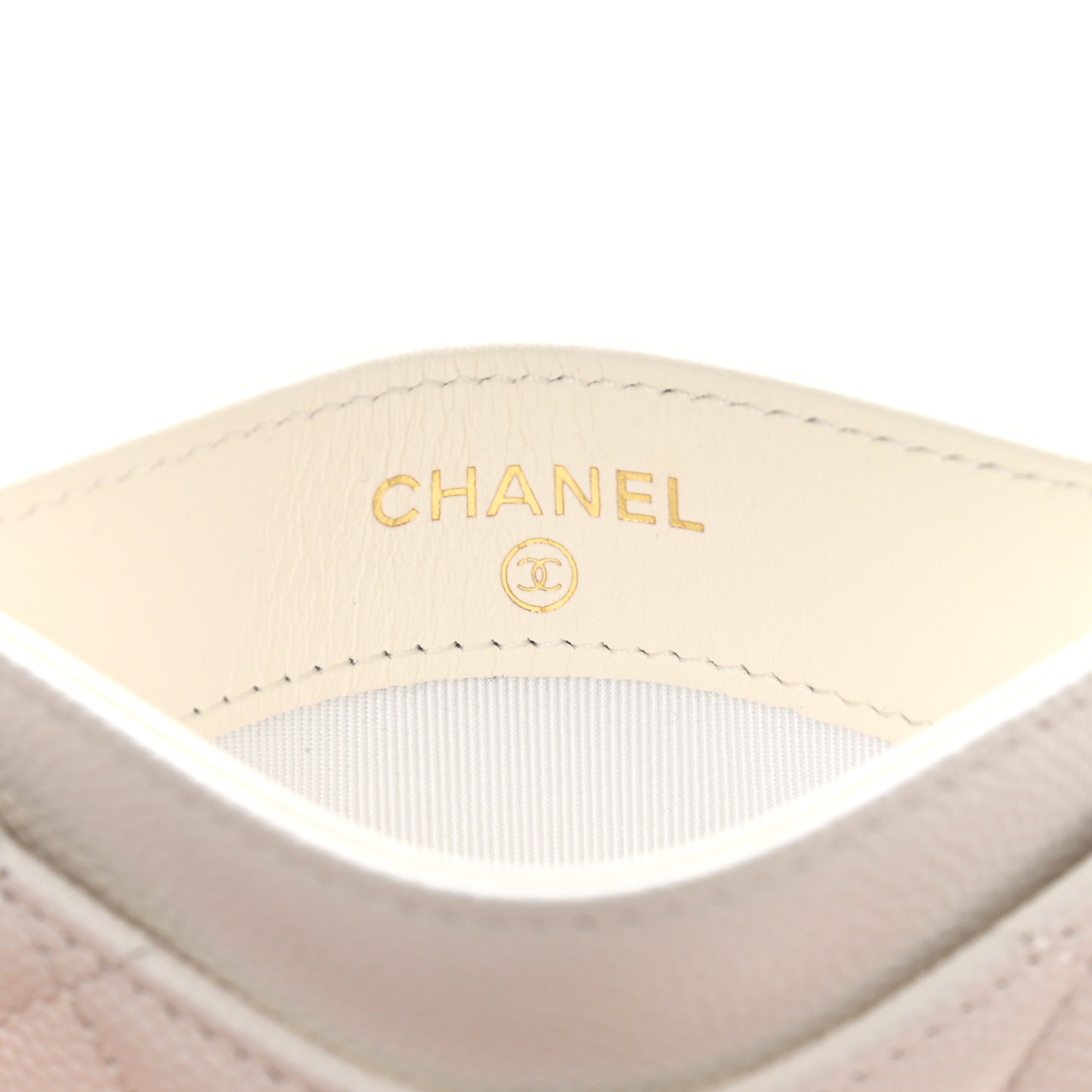 Caviar Quilted Card Holder White