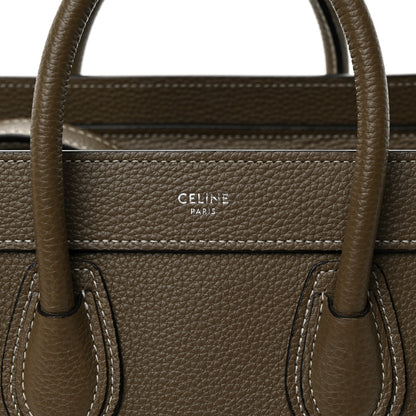 Celine Drummed Calfskin Nano Luggage Souris 6 of 11