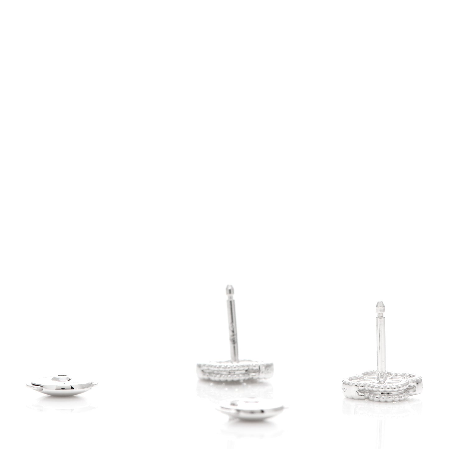 18K White Gold Diamond Sweet Alhambra Earrings