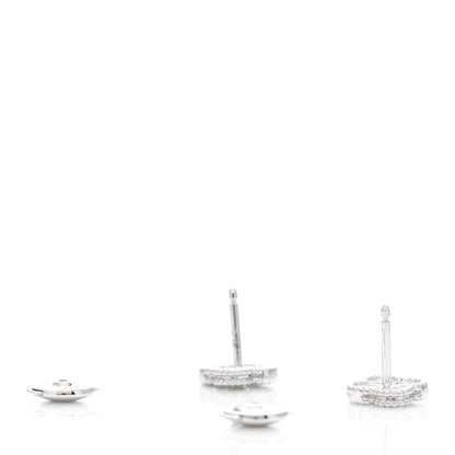 Van Cleef & Arpels 18K White Gold Diamond Sweet Alhambra Earrings 3 of 6