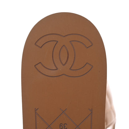 Chanel Lambskin Quilted CC Platform Sandals 39 Beige 15 of 20