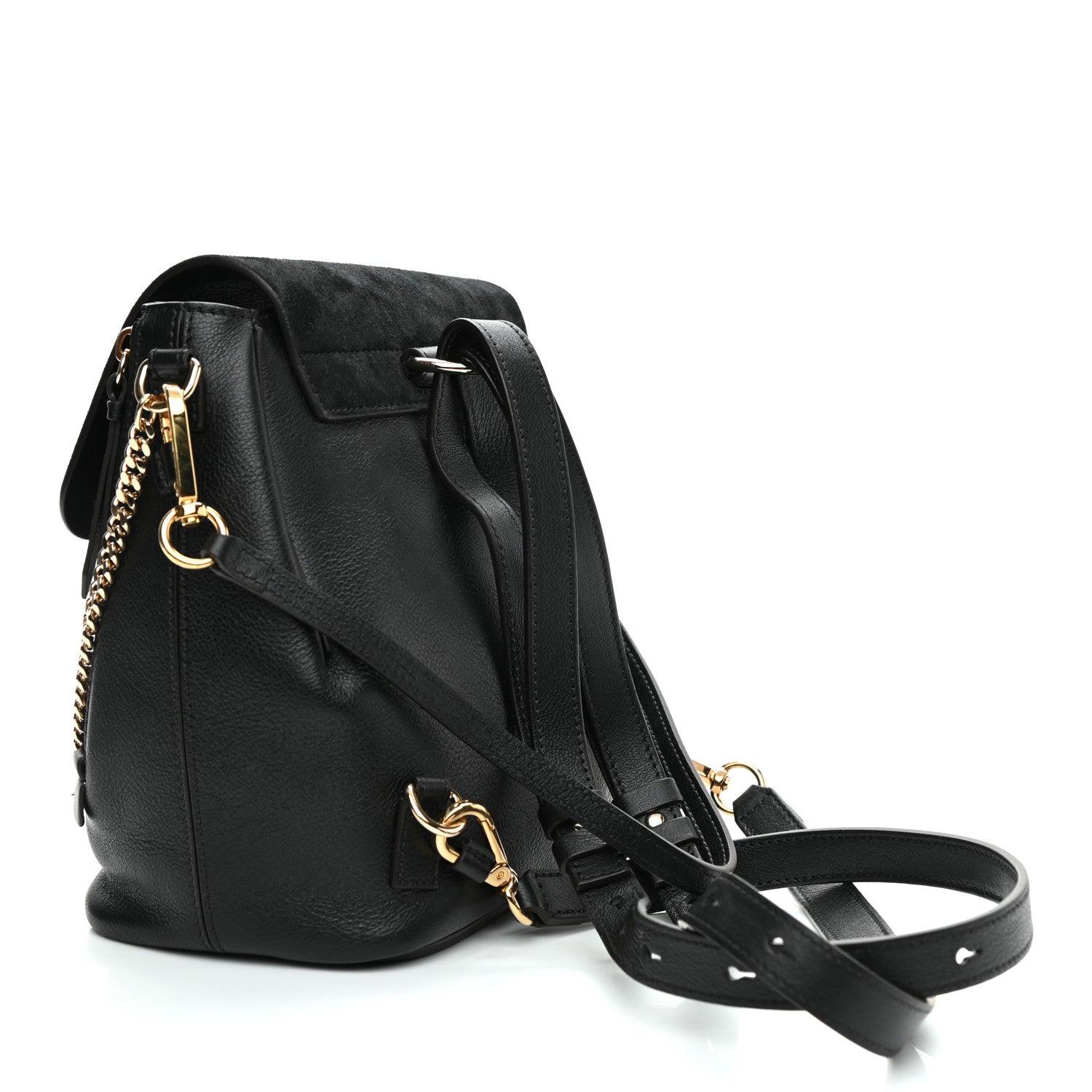 Chloe Suede Calfskin Small Faye Backpack Black 3 of 9