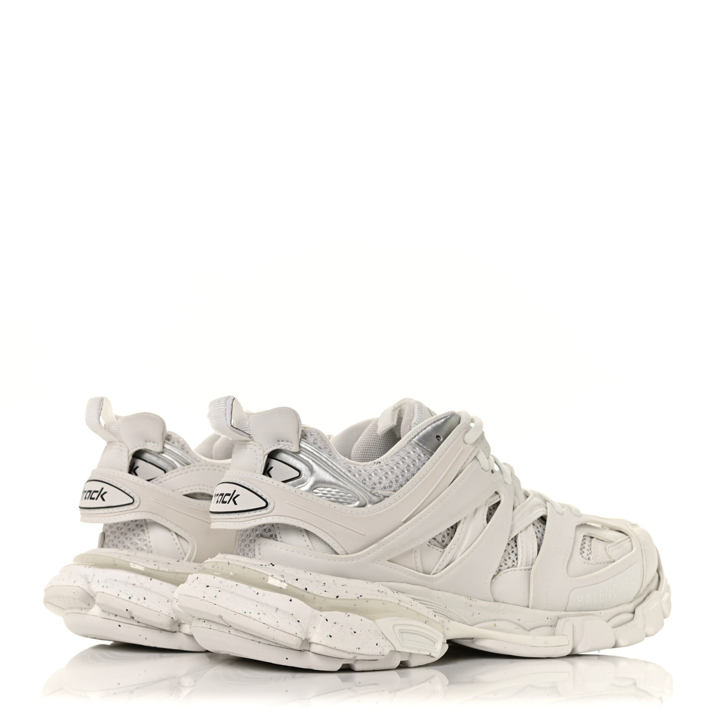 Rubber Mesh Fabric Monocolor Recycled Sole Womens Track Sneakers 38 White