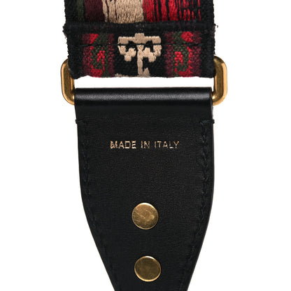 Christian Dior Canvas Embroidered Studded Bohemian Shoulder Strap Red 3 of 7