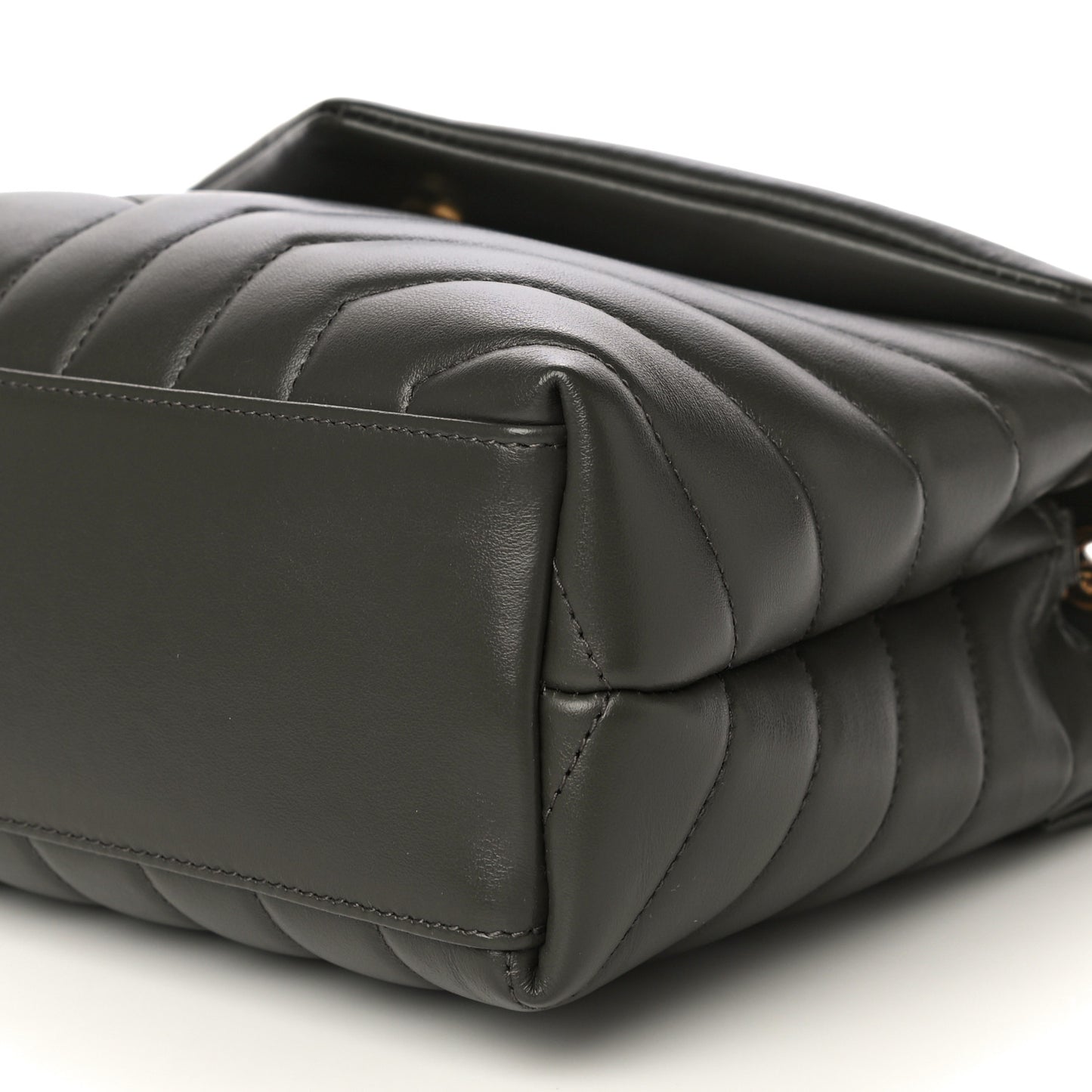 Calfskin Y Quilted Monogram Small Loulou Chain Satchel Pebble