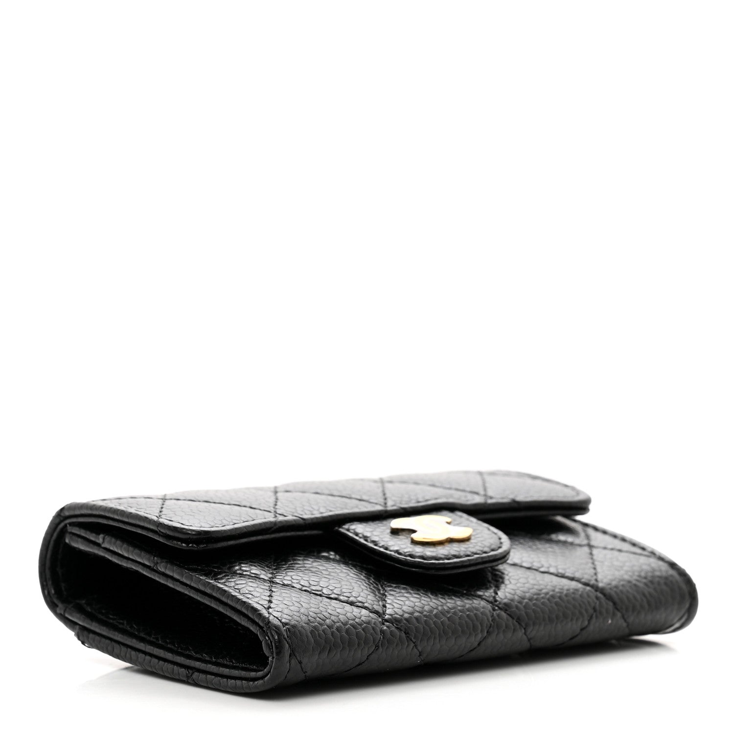 Chanel Caviar Quilted Flap Card Holder Wallet Black 4 of 9