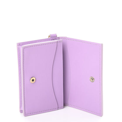 Versace Calfskin Flower Barocco Coin Pouch Violet 6 of 9