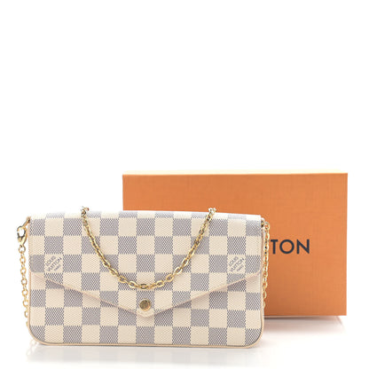 Louis Vuitton Damier Azur Pochette Felicie Chain Wallet Rose Ballerine 12 of 12
