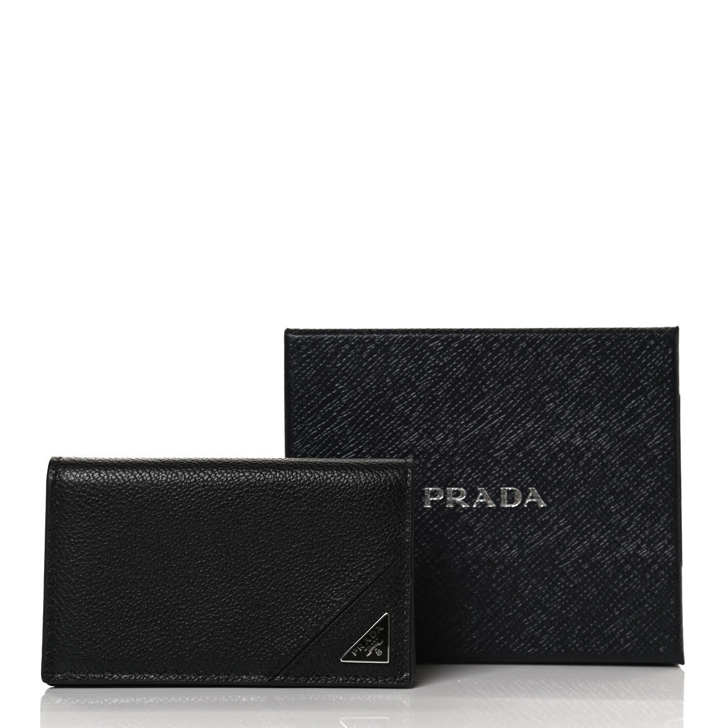Prada Vitello Micro Grain Card Holder Black 9 of 9
