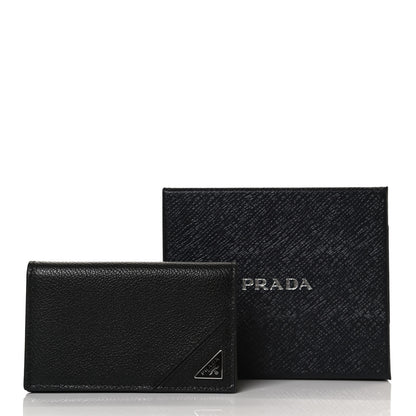 Prada Vitello Micro Grain Card Holder Black 9 of 9