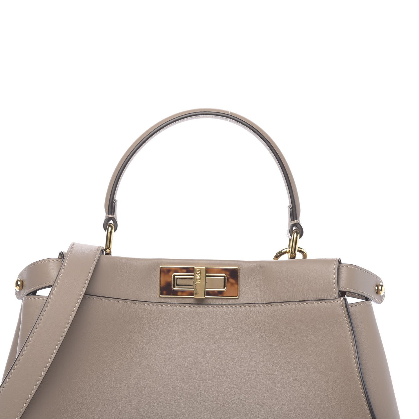 Vitello Seta Plexiglass Tortoise Medium Peekaboo Iconic Satchel Tortora