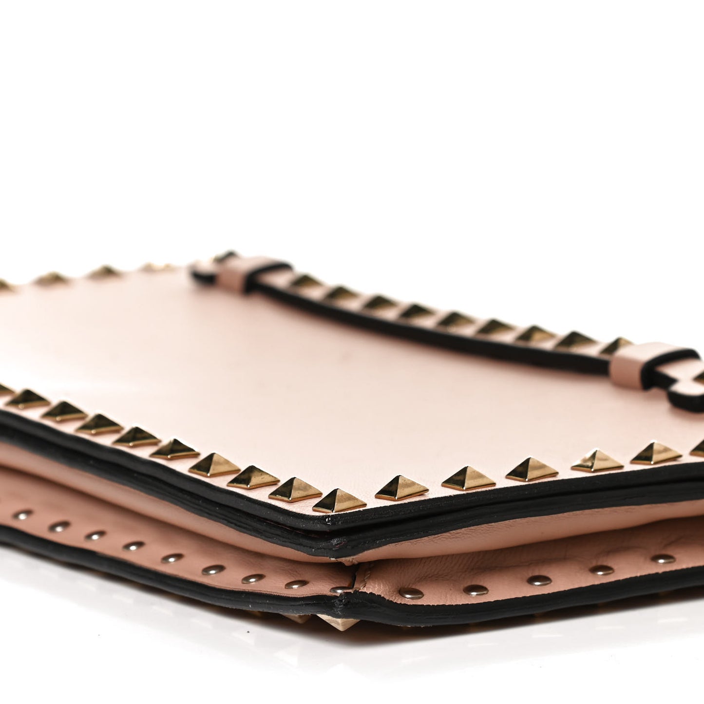 Nappa Rockstud Wristlet Clutch Soft Noisette