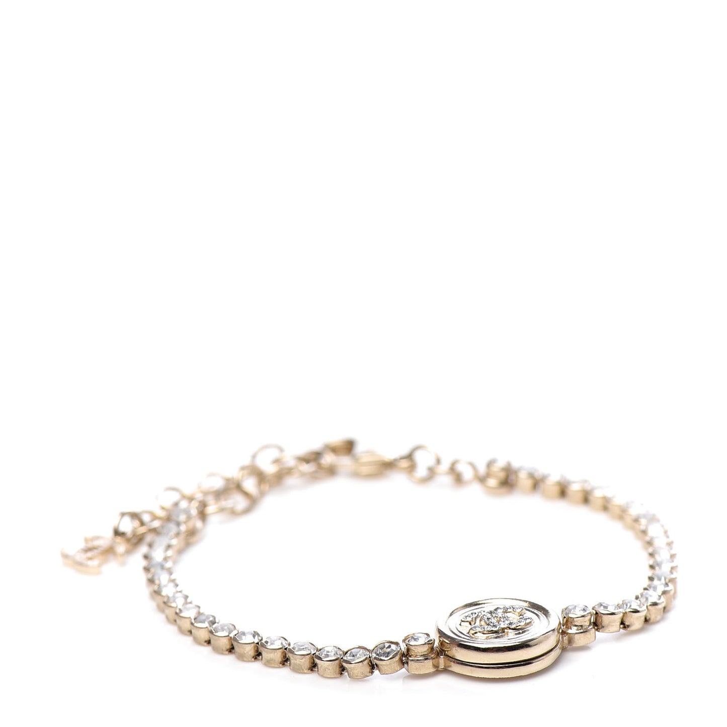 Crystal CC Chain Bracelet Gold
