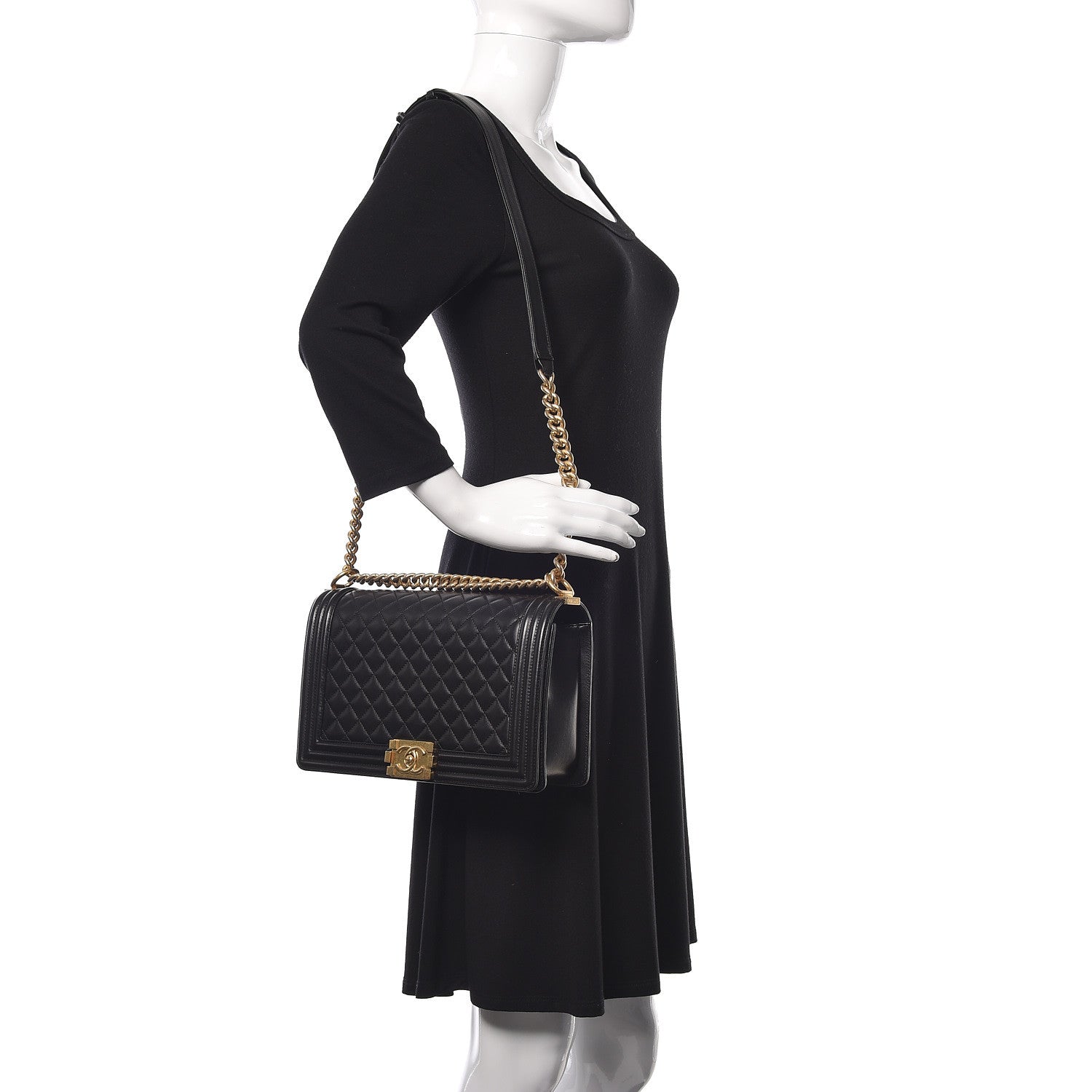 Chanel Lambskin Quilted New Medium Boy Flap Black 2 of 14