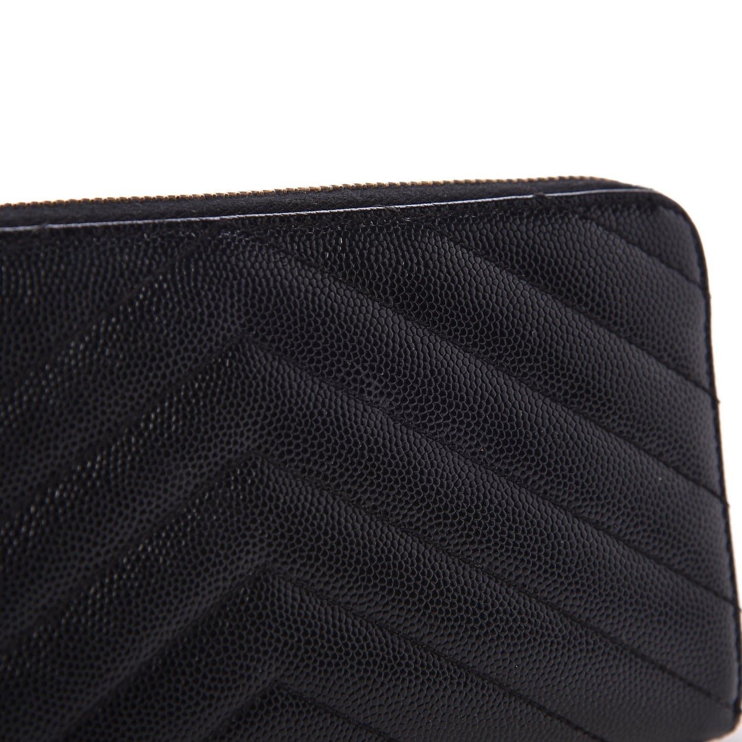 Grain De Poudre Matelasse Chevron Monogram Zip Around Wallet Black