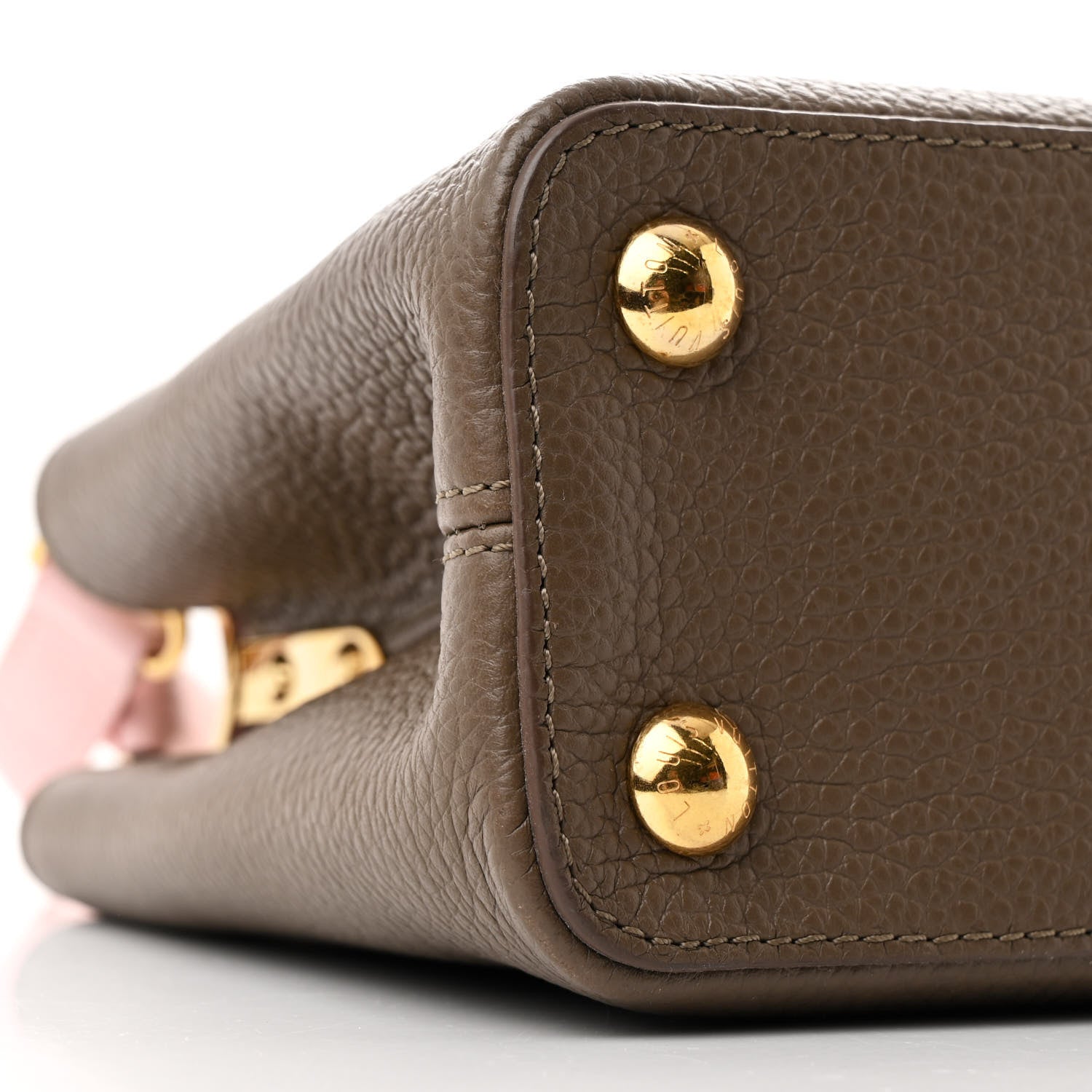 Louis Vuitton Taurillon Capucines BB Smokey Brown Creme Pink 9 of 10
