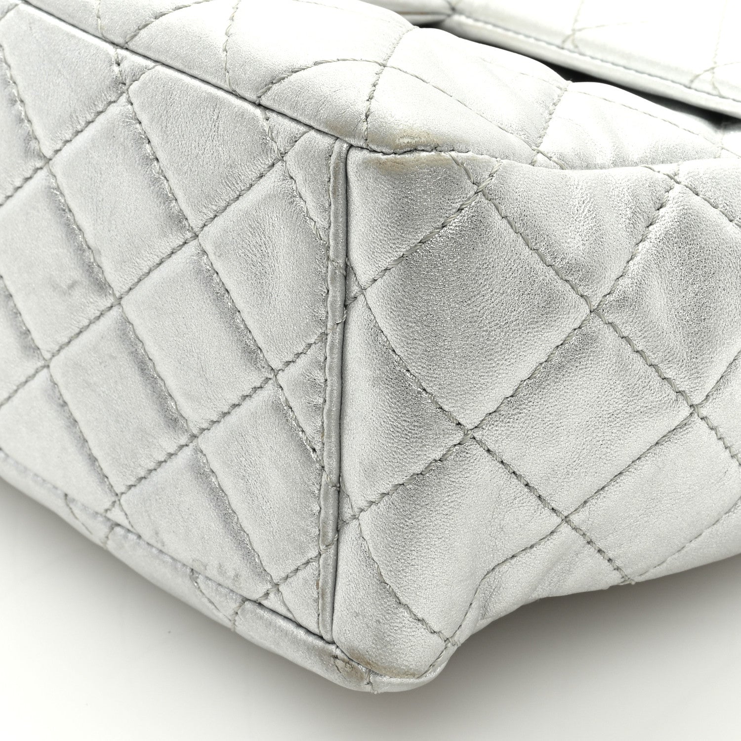 Chanel Metallic Lambskin Quilted Maxi Single Flap Silver 9 of 10