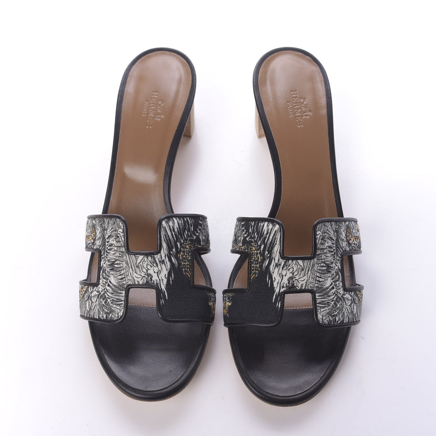 Canvas Tatoo Print Oasis Equator Sandals 40.5 Black