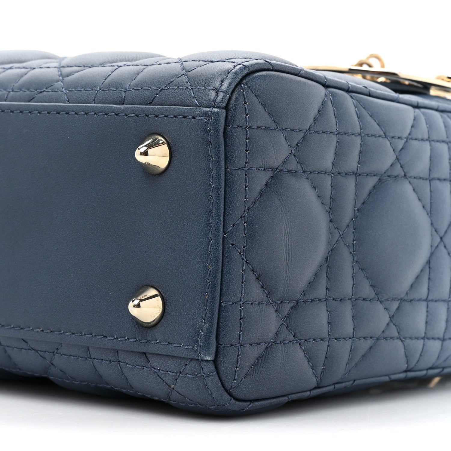 Christian Dior Lambskin Cannage Gradient Small My ABCDior Lady Dior Indigo Blue 8 of 12