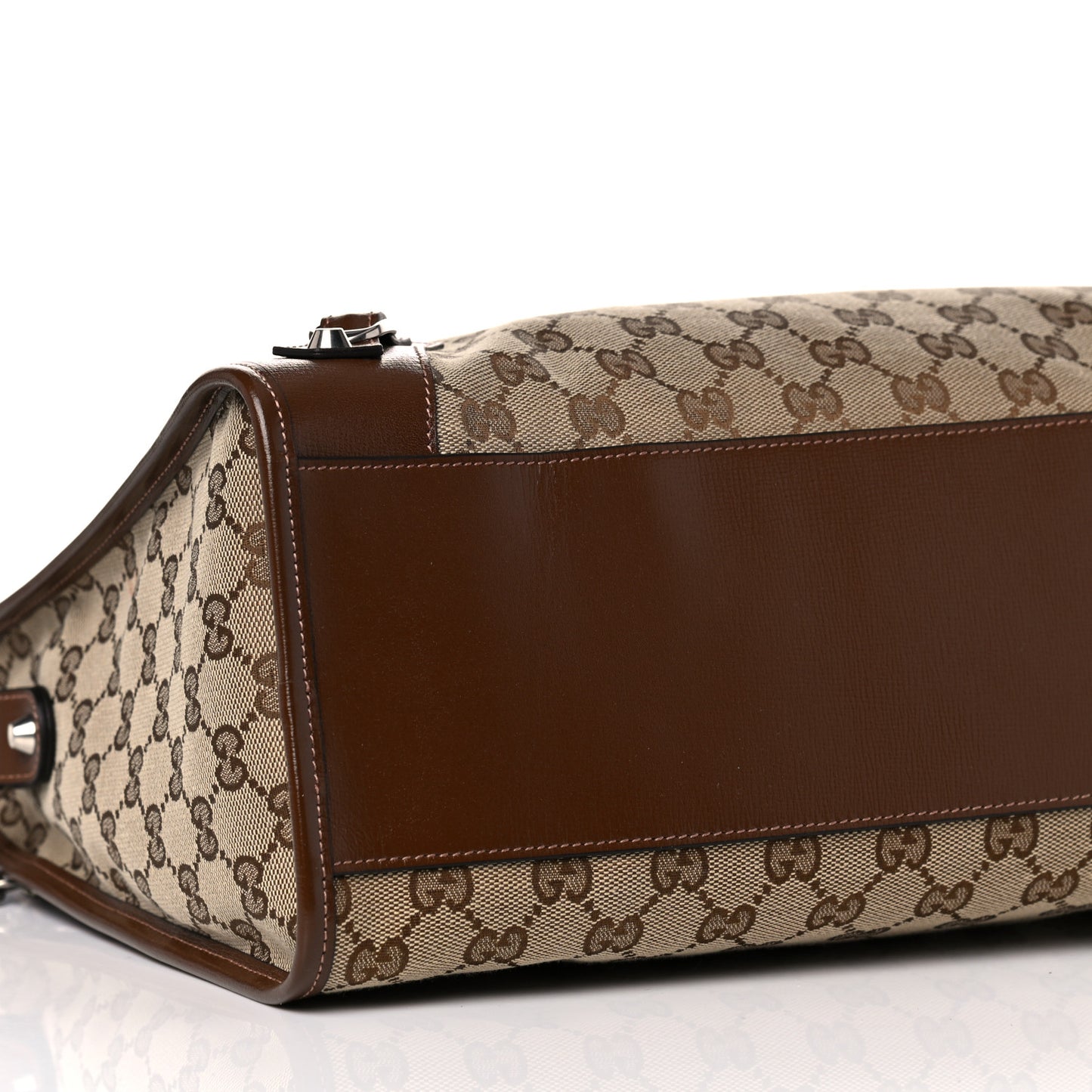 X GUCCI GG Monogram Azalea Calfskin Neo Classic Silver Hardware Medium City Beige Ebony Brown Sugar