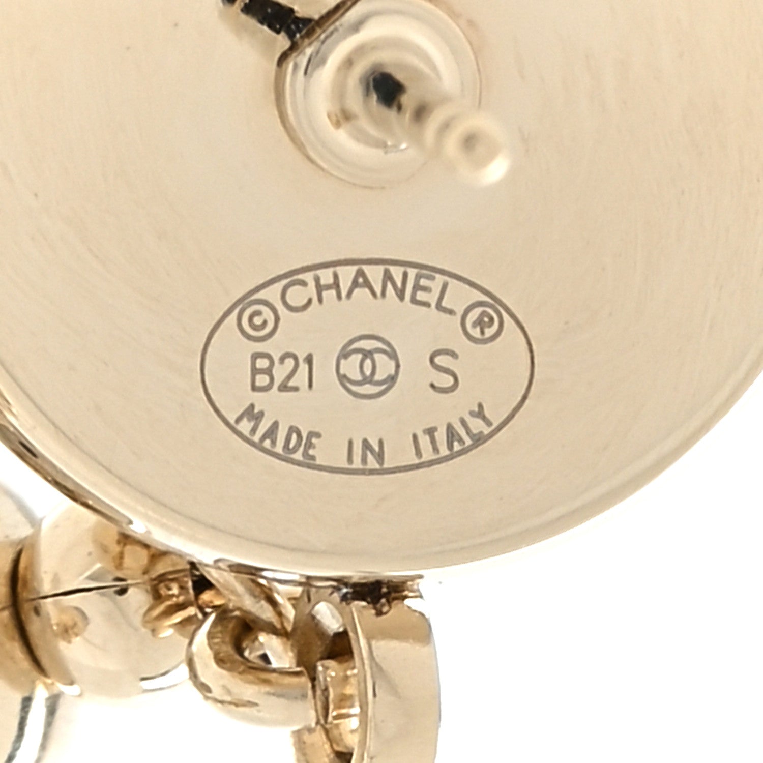 Chanel Metal CC Drop Earrings Gold 4 of 4