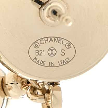 Chanel Metal CC Drop Earrings Gold 4 of 4