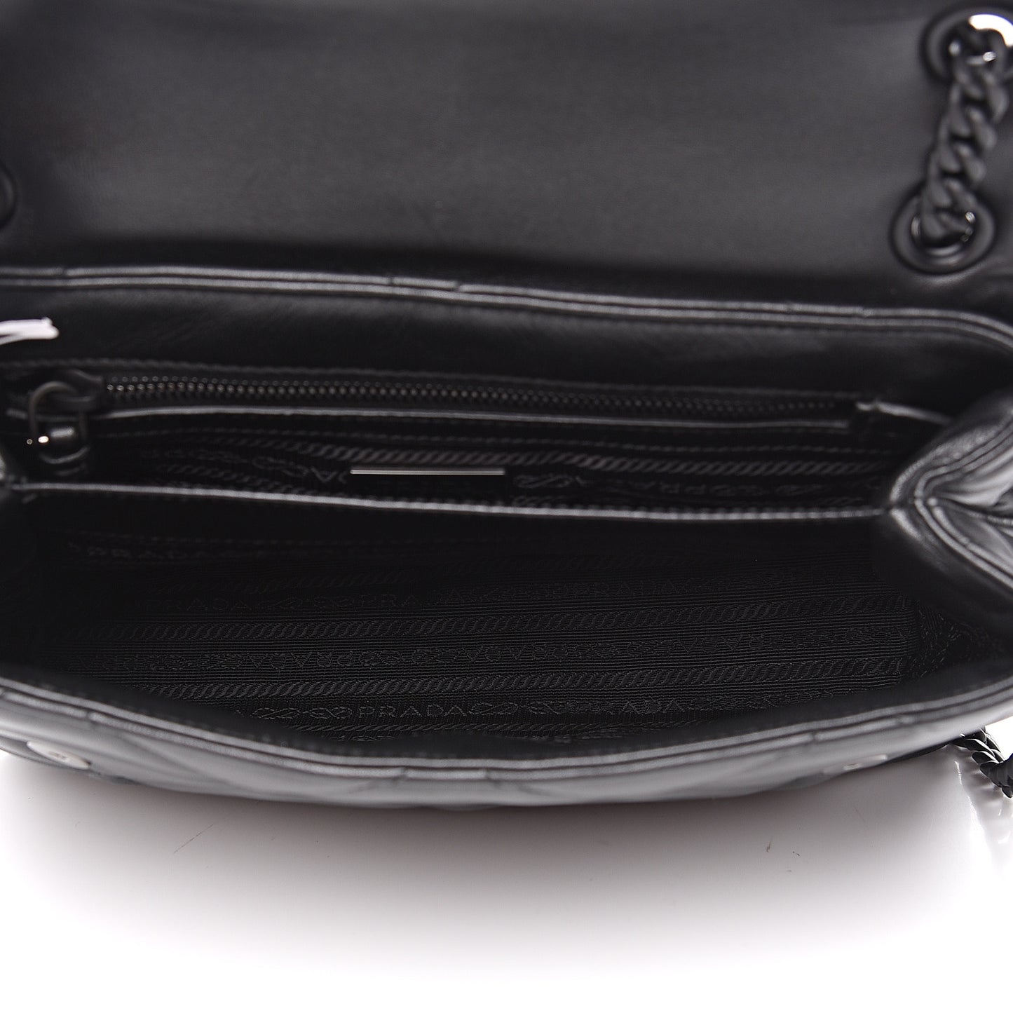 Nappa Triangle Stitched Large Spectrum Bag Black