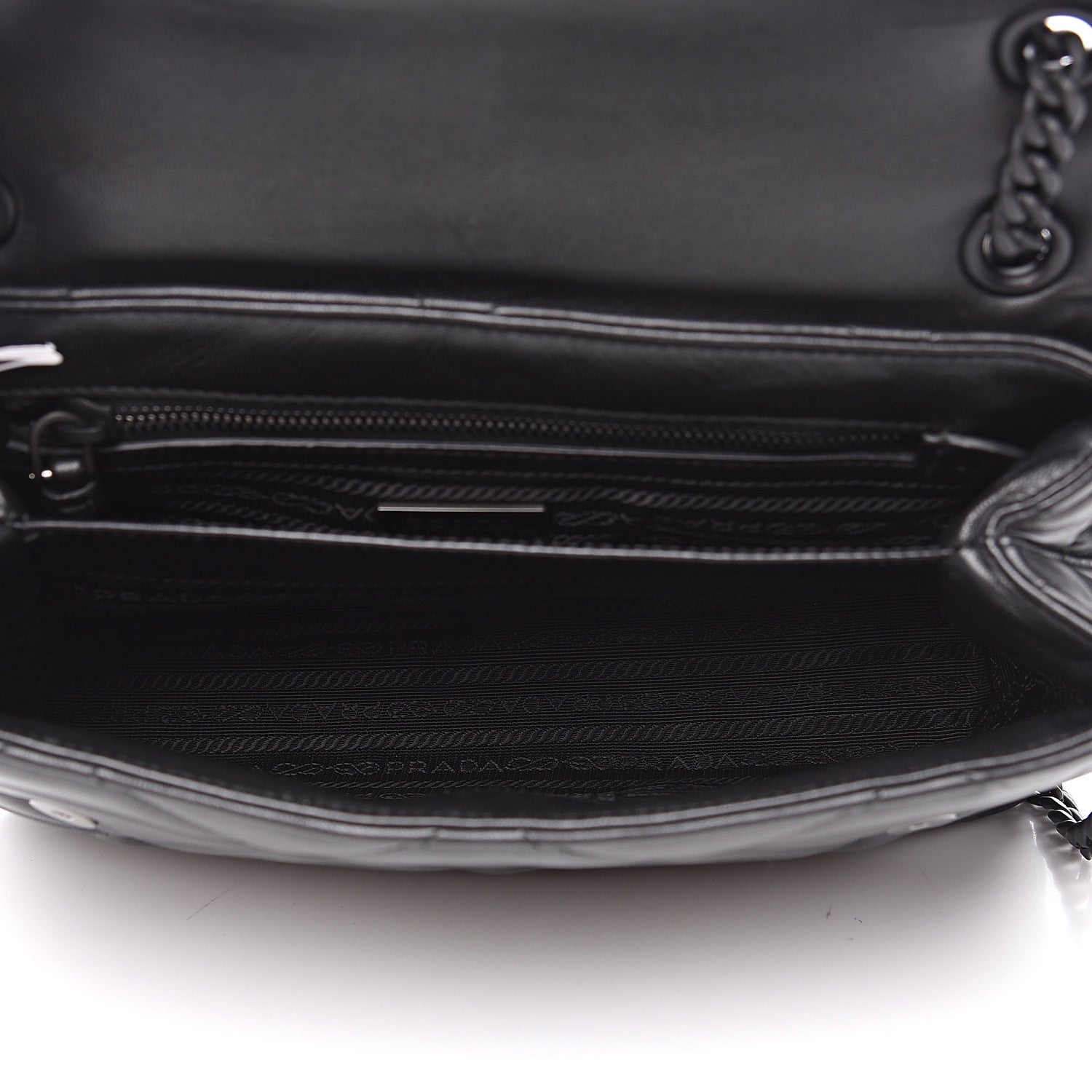 Prada Nappa Triangle Stitched Large Spectrum Bag Black 4 of 13