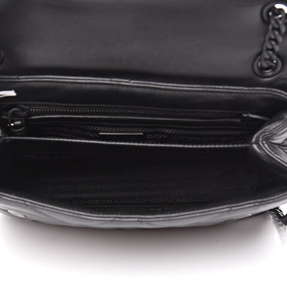 Prada Nappa Triangle Stitched Large Spectrum Bag Black 4 of 13