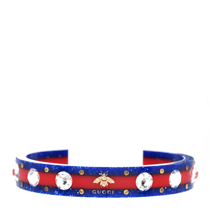 Gucci Crystal Web Cuff Blue Red 1 of 5