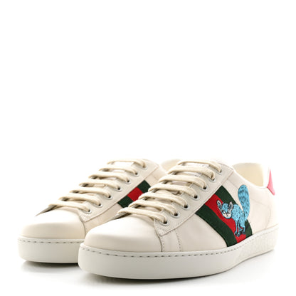 Gucci X FREYA HARTAS Calfskin Miro Soft Web Mythical Creature Embroidered Mens Ace Sneakers 6 New Mystic White 3 of 13