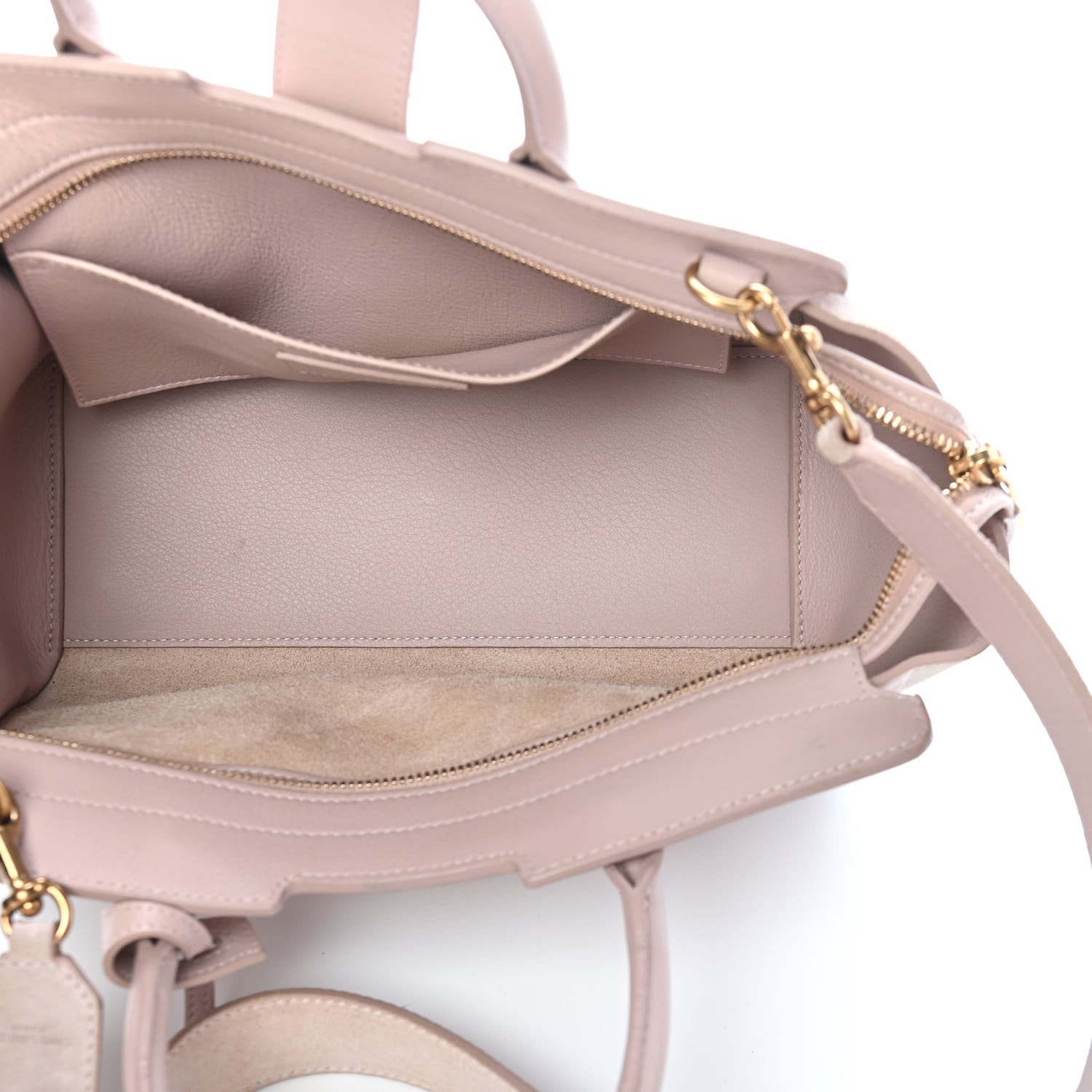 Saint Laurent Calfskin Suede Baby Monogram Downtown Cabas Light Pink 5 of 13