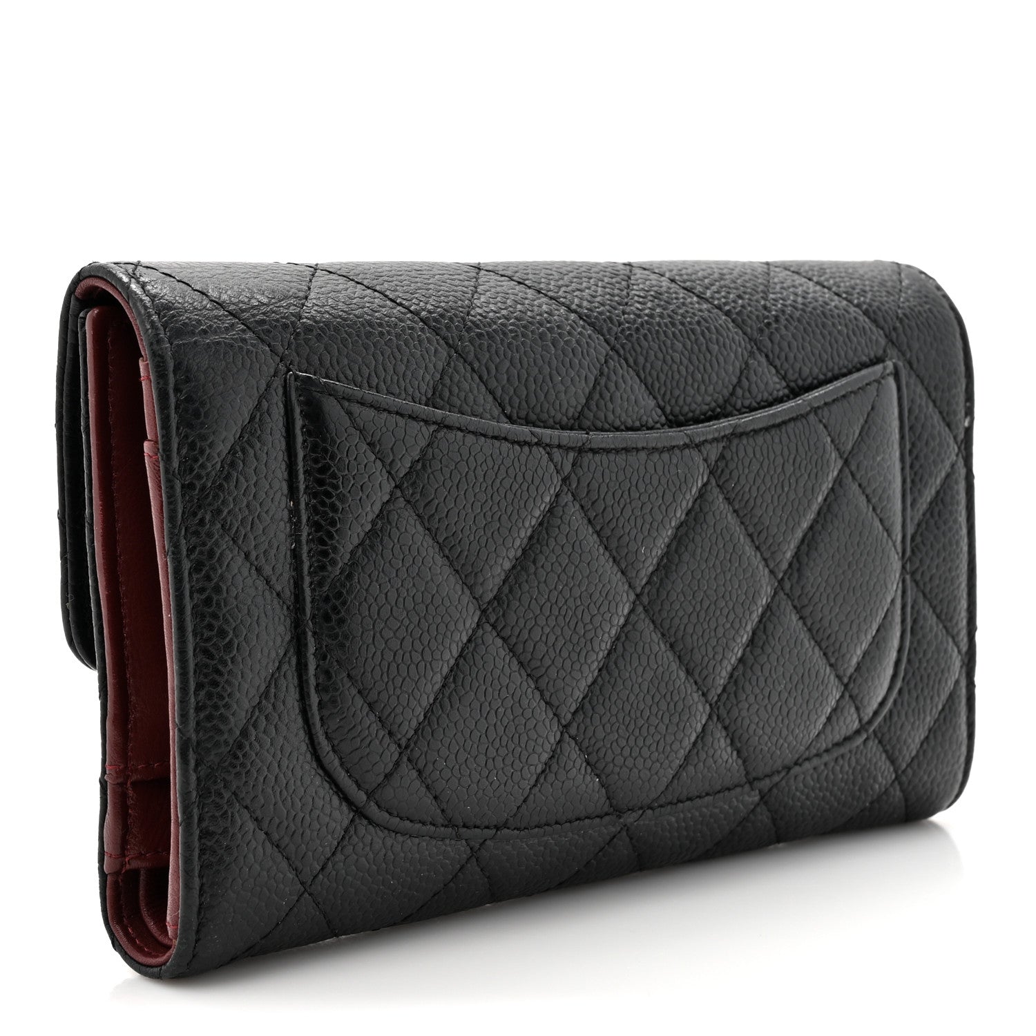 Chanel Caviar Quilted Large Gusset Flap Wallet Black 3 of 11