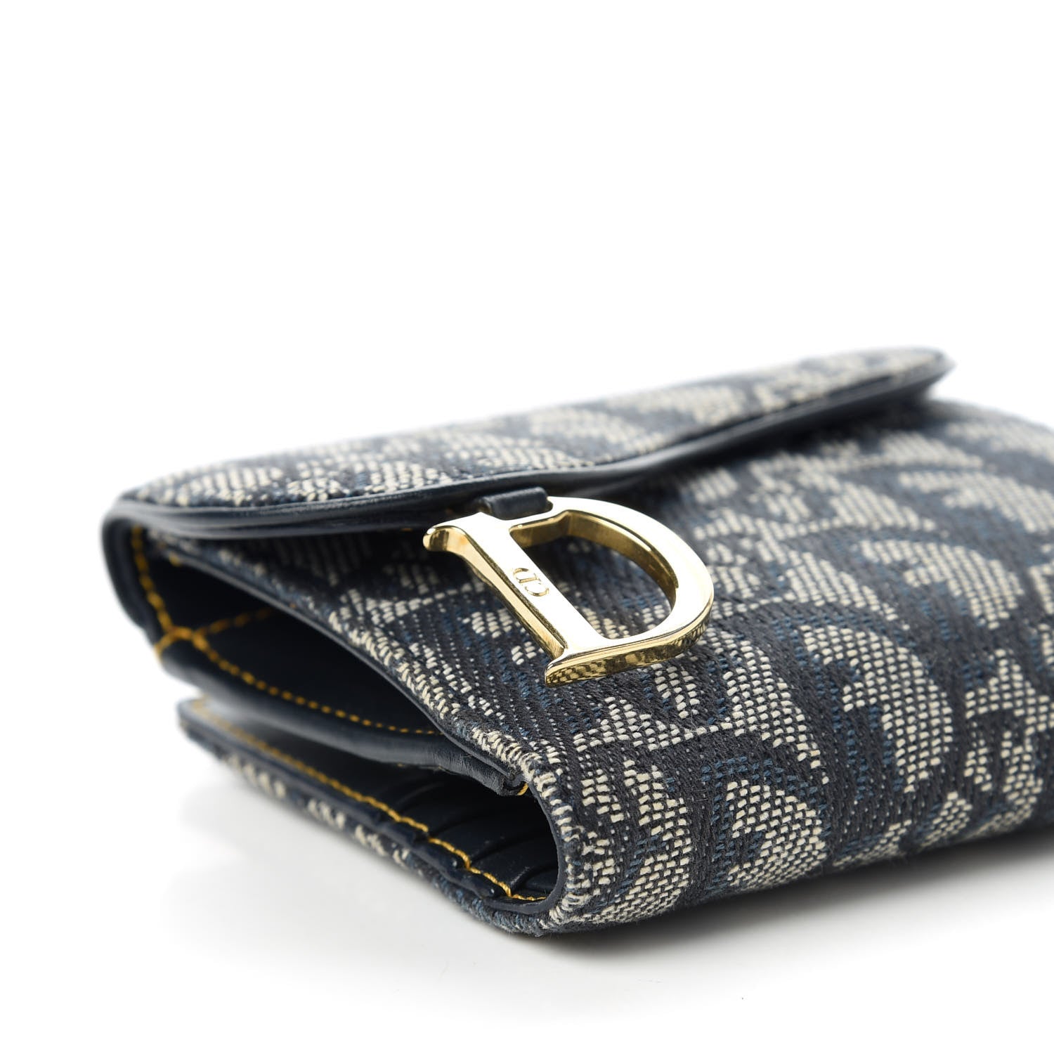 Christian Dior Monogram Compact Saddle Wallet Blue 7 of 11