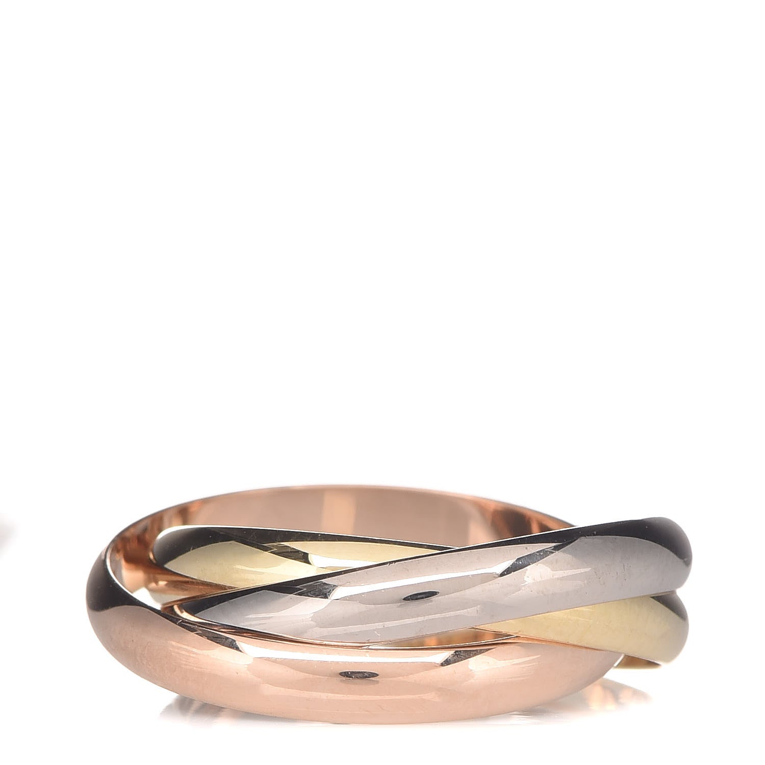 Cartier 18K Pink Yellow White Gold Small Trinity Ring 54 6.75 1 of 7