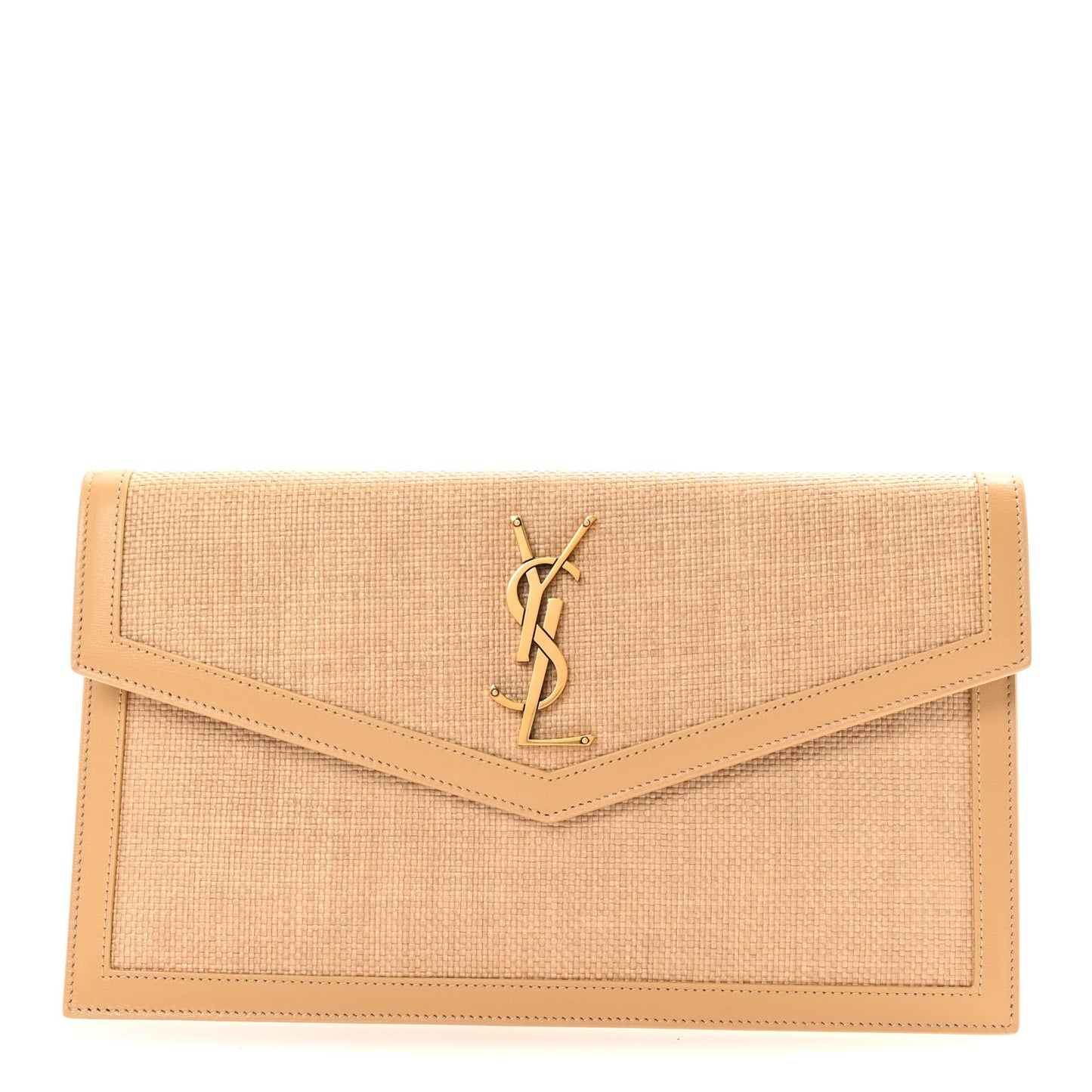 Micro Raffia Uptown Pouch Natural Hay Blush