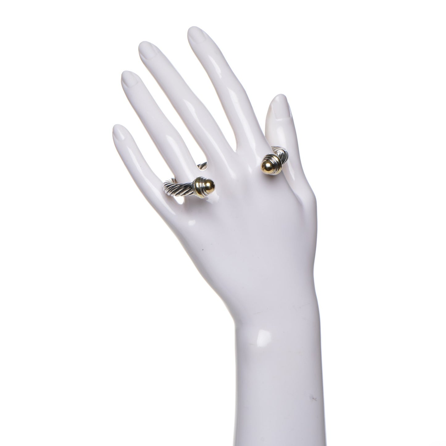 Sterling Silver 14K Yellow Gold 7mm Cable Classics Bracelet