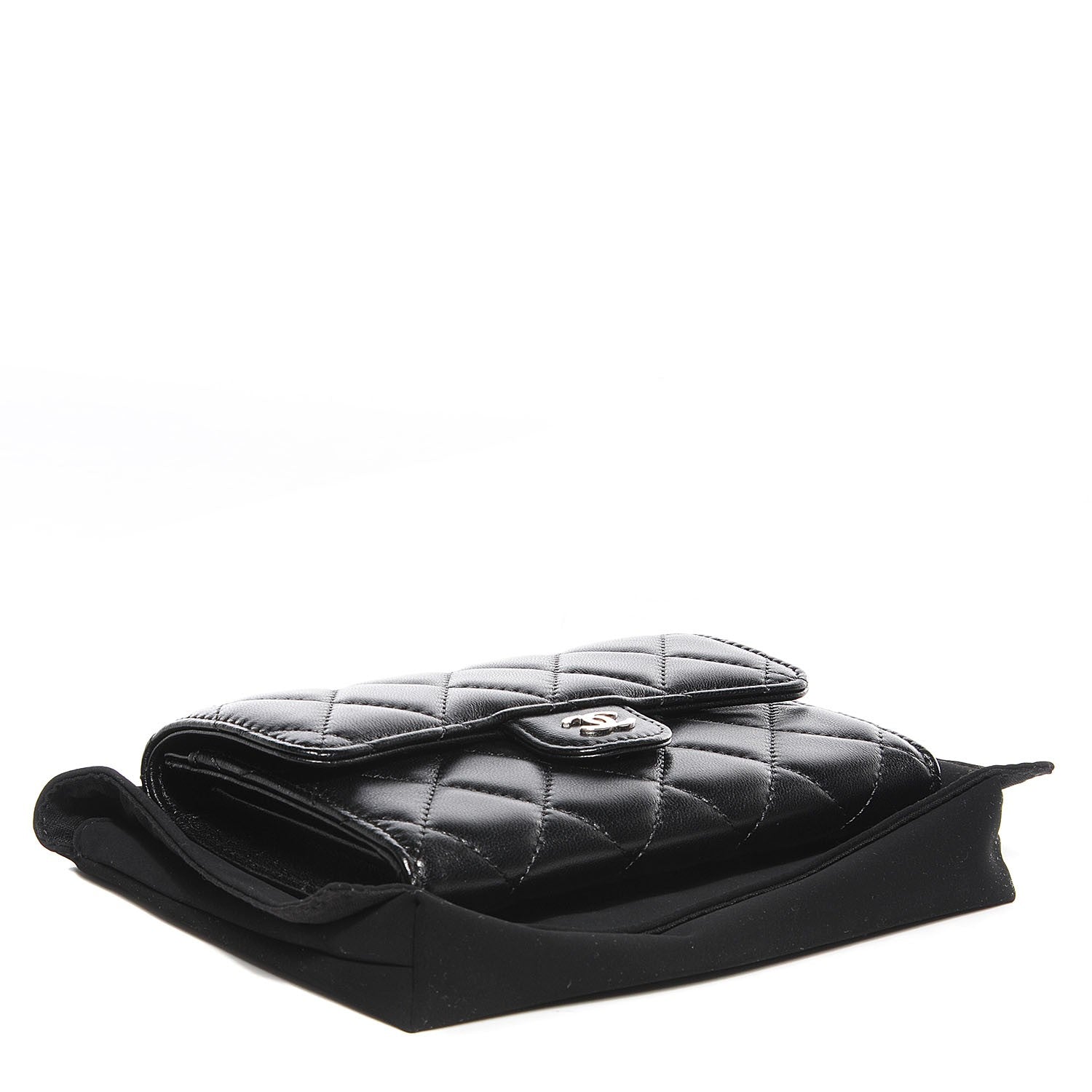 Chanel Lambskin Quilted Small Flap Wallet Black 4 of 8